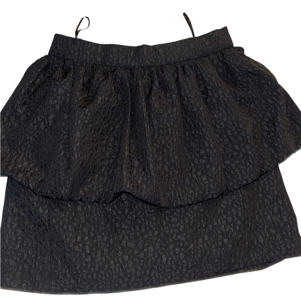 Zara Black Textured Mini Skirt